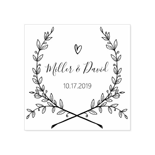 Rustieke Tuin Bewaar de datum rond logo Zelfinkt Rubberstempel (Afrduk)