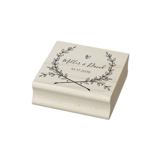 Rustieke Tuin Bewaar de datum rond logo Zelfinkt Rubberstempel (Stempel)