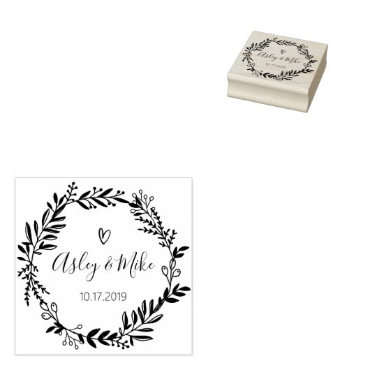 Rustieke Tuin Bewaar de datum rond logo Zelfinkt Rubberstempel (Gestempeld)