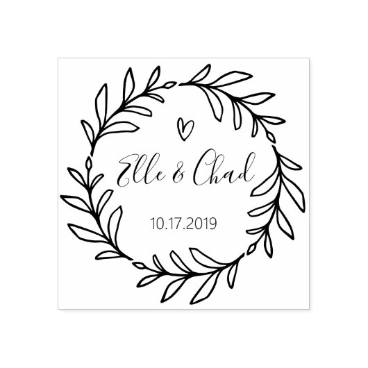 Rustieke Tuin Bewaar de datum rond logo Zelfinkt Rubberstempel (Afrduk)