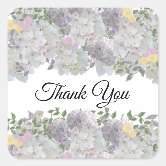 Rustieke Tuin Bloemen Dank Je Rond Sticker (Voorkant)