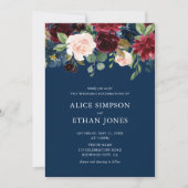 Rustieke Tuin Bourgondië Blue Fall Wedding Kaart (Voorkant)