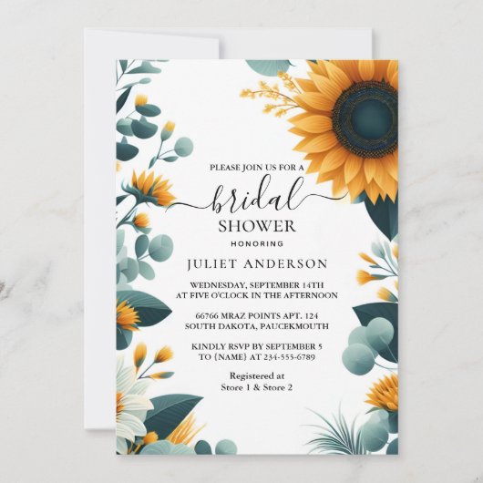 Rustieke tuin groen zonnebloem Vrijgezellenfeest Kaart (Voorkant)