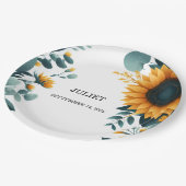 Rustieke tuin groen zonnebloem Vrijgezellenfeest Papieren Bordje (Gekanteld)