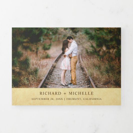  rustieke tuin lantaarn Alles in een bruiloft Drieluik Uitnodiging (Cover)