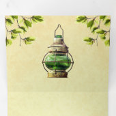  rustieke tuin lantaarn Alles in een bruiloft Drieluik Uitnodiging (Binnenzijde eerst)