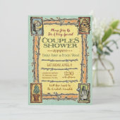 Rustieke Tuin Paren Trouwdouche Uitnodigingen (Staand voorkant)