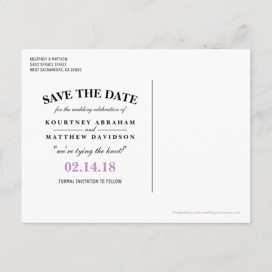 Rustieke Tuin Succulent Bloemenfoto Save the Date Aankondigingskaart (Achterkant)