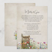 Rustieke tuin Thema Receptie Uitnodiging (Voorkant / Achterkant)