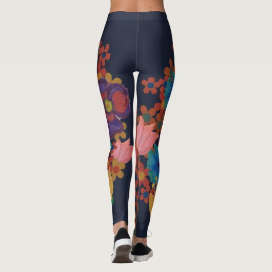 rustieke tuin waterverf bloemenpatroon leggings (Achterkant)
