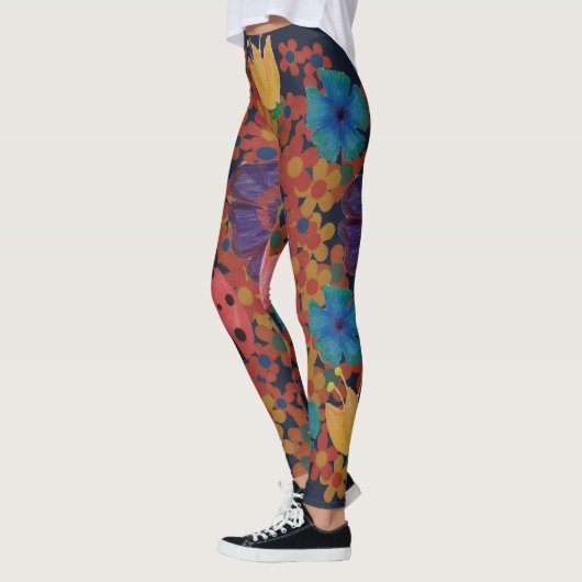 rustieke tuin waterverf bloemenpatroon leggings (Links)