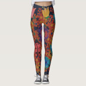 rustieke tuin waterverf bloemenpatroon leggings (Voorkant)