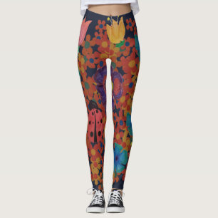 rustieke tuin waterverf bloemenpatroon leggings
