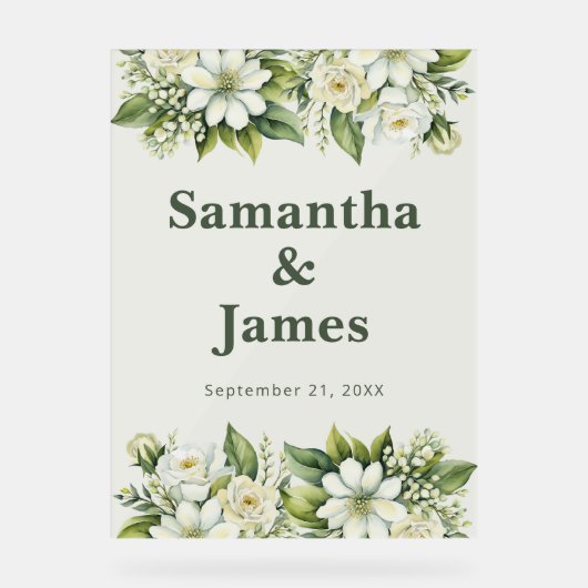 Rustieke tuin welkom met groene accenten acryl bord (Voorkant)