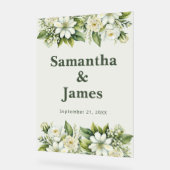 Rustieke tuin welkom met groene accenten acryl bord (Hoek)