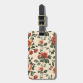 Rustieke Tuinbloei – Rode Bloemenpatroon Bagagelabel (Voorkant verticaal)