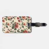 Rustieke Tuinbloei – Rode Bloemenpatroon Bagagelabel (Achterkant horizontaal)