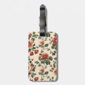 Rustieke Tuinbloei –  Rode Bloemenpatroon Bagagelabel (Achterkant verticaal)
