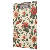 Rustieke Tuinbloei –  Rode Bloemenpatroon Klembord (Links)