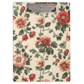 Rustieke Tuinbloei –  Rode Bloemenpatroon Klembord (Voorkant)