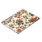 Rustieke Tuinbloei – Rode Bloemenpatroon Notitieboek (Linkerzijde)