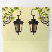  rustieke tuinlampen alles in één bruiloft drieluik uitnodiging (Binnenzijde eerst)