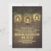 Rustieke  Tuinverlichting Hout bruiloft uitnodigin Kaart (Voorkant)