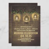 Rustieke  Tuinverlichting Hout bruiloft uitnodigin Kaart (Voorkant / Achterkant)