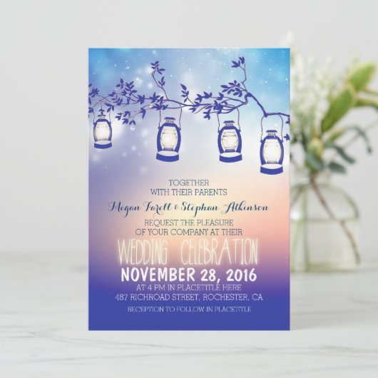 Rustieke Tuinverlichting - Lantaarns Uitnodiging b (Staand voorkant)