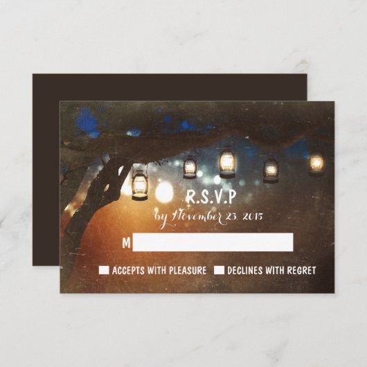 rustieke tuinverlichting outdoor bruiloft RSVP kaa (Voorkant / Achterkant)