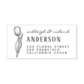 Rustieke Tulip Bloem Aangepaste Namen Retouradres Rubberstempel (Afrduk)