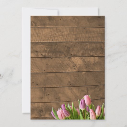 Rustieke Tulpen & Barnwood bruiloft uitnodiging (Achterkant)