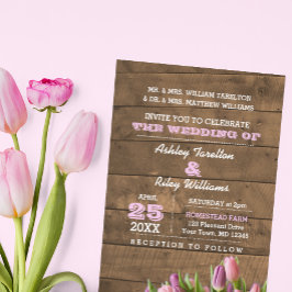 Rustieke Tulpen & Barnwood bruiloft uitnodiging