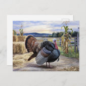 Rustieke Turkije Boerderij Schilderen Thanksgiving Briefkaart (Voorkant / Achterkant)