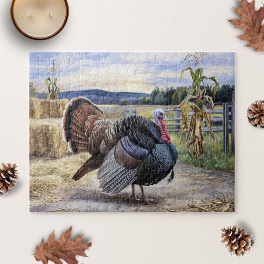 Rustieke Turkije Boerderij Schilderen Thanksgiving Legpuzzel