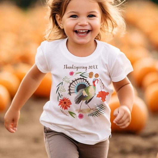 Rustieke Turkije Thanksgiving Botanisch T-shirt