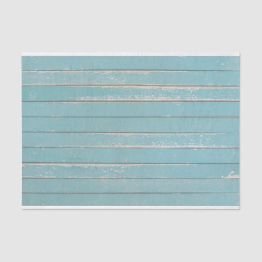 Rustieke Turquoise Blauw Hout Bohemian Barn Boards Tissuepapier (Voorkant)