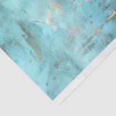 Rustieke turquoise en gouden bloemen tissuepapier (Detail)