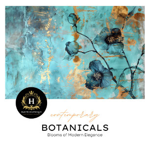 Rustieke turquoise en gouden bloemen tissuepapier