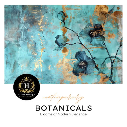 Rustieke turquoise en gouden bloemen tissuepapier