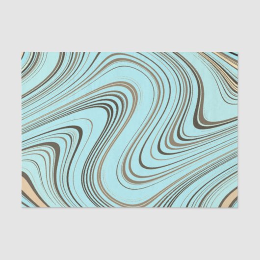 Rustieke turquoise en gouden gebogen tissuepapier (Voorkant)