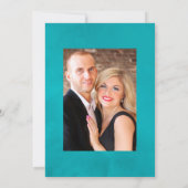 Rustieke Turquoise en Koraal Rustieke Bloemige Tro Save The Date (Achterkant)