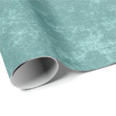 Rustieke turquoise getextureerde kerst cadeaupapier (Rol Hoek)