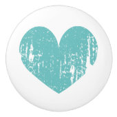 Rustieke turquoise hart keramische knop voor meube (Voorkant)