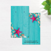 Rustieke Turquoise hout zeeschelpen Oorbel houder Visitekaartje (Bureau)