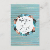 Rustieke Turquoise houten veren Details / Routebes Informatiekaartje (Achterkant)