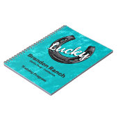 Rustieke Turquoise Lucky Hoefijzer Ranch Training Notitieboek (Linkerzijde)