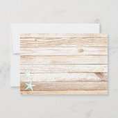 Rustieke Turquoise Starfish bruiloft RSVP Kaart (Achterkant)
