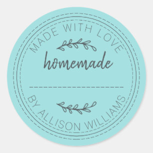 Rustieke Turquoise Thuisgemaakte Label