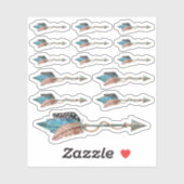 Rustieke Turquoise Veren Tribale Pijl Boho Chic Sticker (Vel)